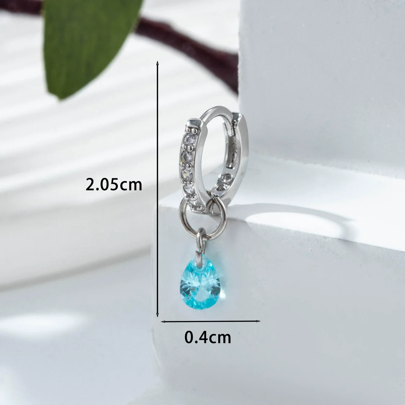 Zircon Inlaid Drop Shape Pendant Earrings For Women - Image 8